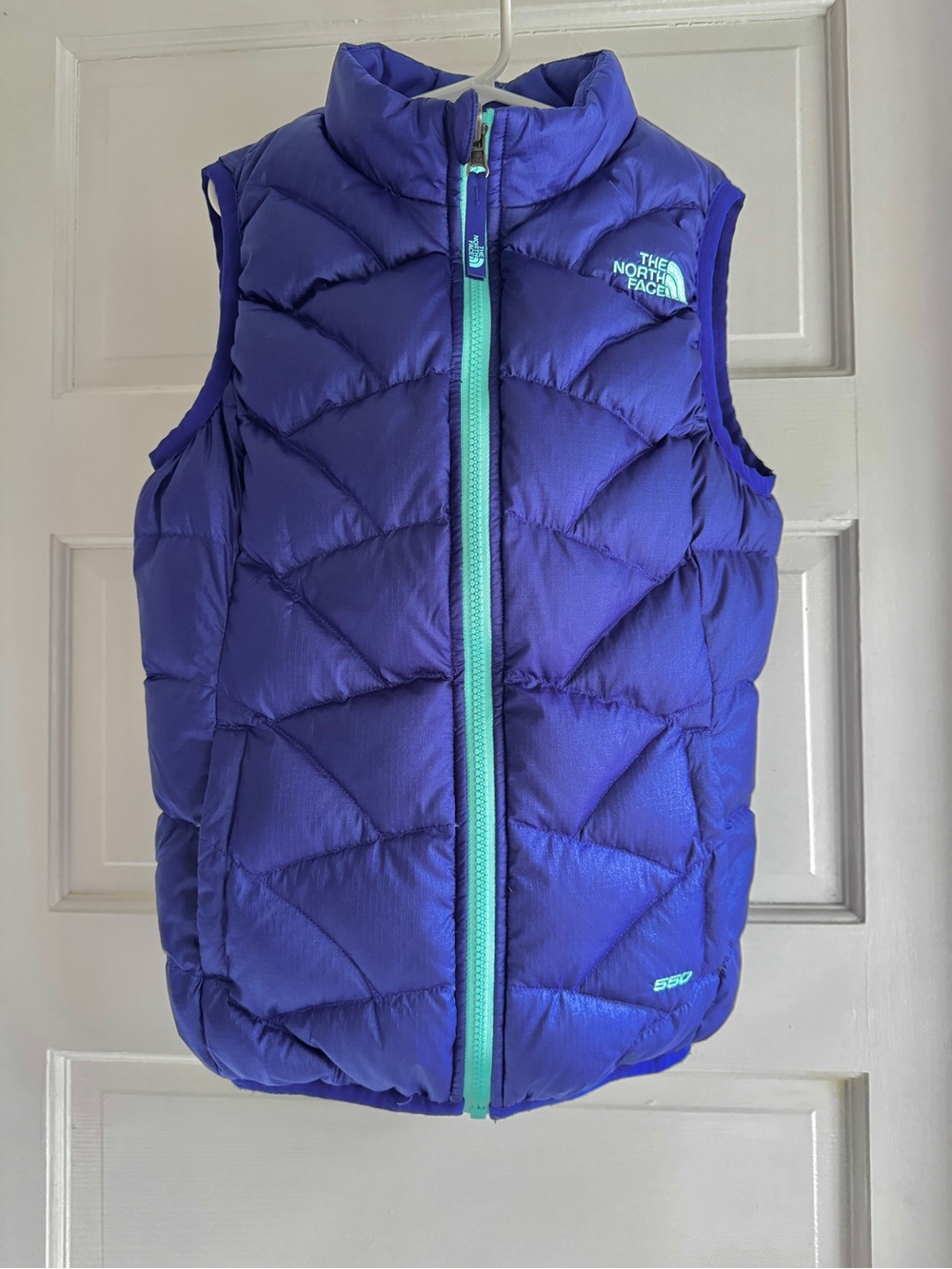 The North Face Girls M (10/12) Down Vest - Blue/Aqua